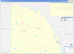 San Saba County, TX Digital Map Basic Style